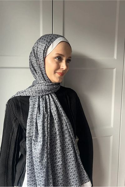 Modakaşmir Circle Mk Pattern Cotton Shawl