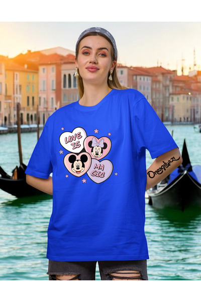 oneagılyazı Дамска тениска с голям размер Heart Minne Mause