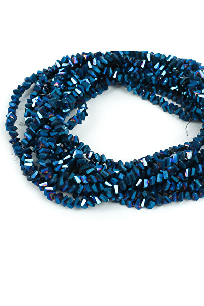 yfhobi 1 Dizi (80-85 Adet) - 6 mm Üçgen Kristal Cam Boncuk Dizisi Kaplama Mav...