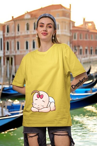 oneagılyazı Maternity Printed Women's Oversize T-Shirt