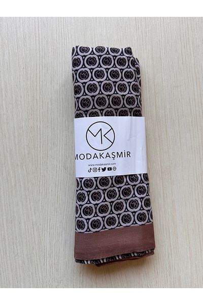 Modakaşmir Circle Mk Pattern Cotton Shawl