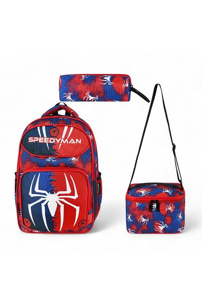 Baginn Geantă pentru școală primară Set de 3 cutie de prânz cu termos Suport stilou 42*30 cm Geantă primară pentru bărbați