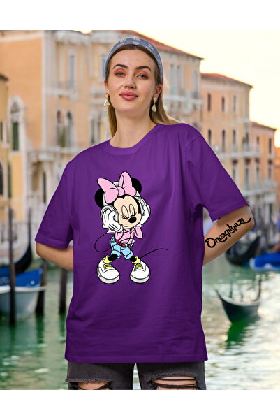 oneagılyazı Mause Printed Women's Oversize T-Shirt