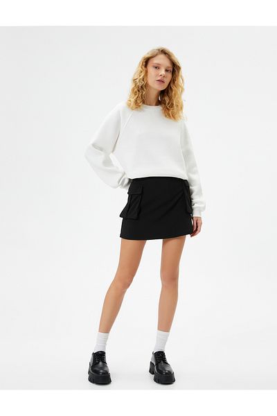 Koton Základní mikina Raised Crew Neck Dlouhý rukáv Pohodlný střih