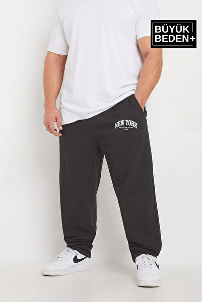 Superlife Men's Large Size New York Printed Slim Sweatpants Spr25Bea47