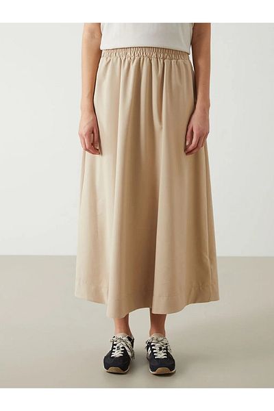 LC Waikiki Lcw Vision Beige Elastic Waist Poplin Women's Skirt