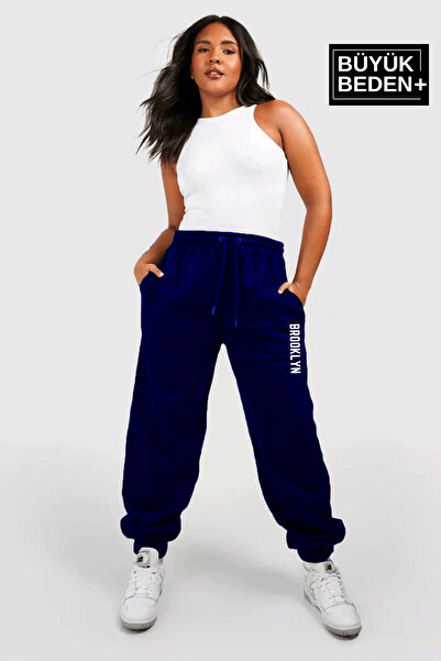 Superlife Γυναικείο μεγάλο μέγεθος με ελαστικό πόδι Brooklyn printed slim αθλητικό παντελόνι SPR25EAK53