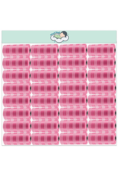 AMCHI BABY أكياس معطرة للاستخدام مرة واحدة عبوة من 32 لفة / 640 كيس - وردي