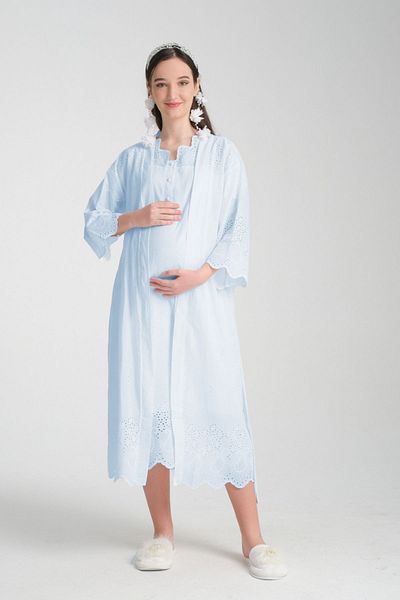 Effortt Venera Effortt Maternitate Maternitate Scalloped Dressing Elegant Maternitate Set cămașă de noapte