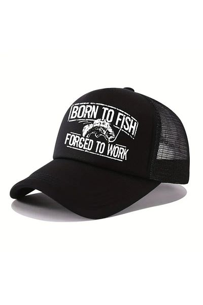 LEIVOR Черна мрежеста шапка Born To Fish Snapback