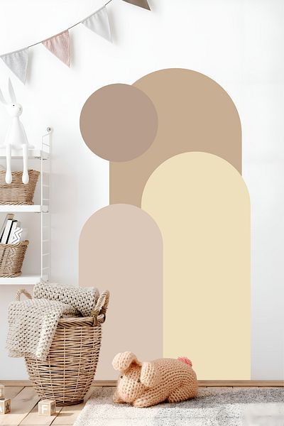 Grafikup Autocolant de perete oval boem din 3 piese