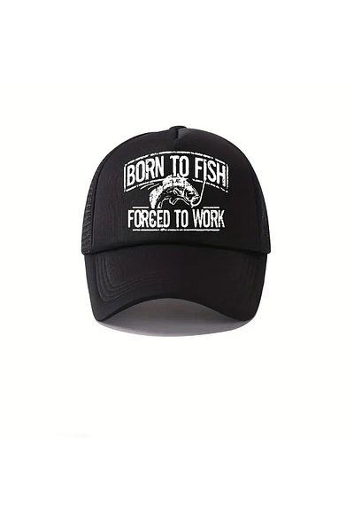 LEIVOR Черна мрежеста шапка Born To Fish Snapback