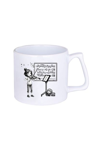 BASKIBAZAR Since 2020 Girl Who Playes Kemal Gift Printed Porcelain White Luxury Latte Cup