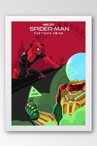 Saturn Pictură înrămată Spider Man - Poster de film Spider-Man Far From Home