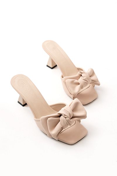 marinarosse Women's Berra Beige Bow Detailed Slippers