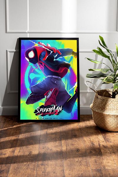 Saturn Spider Man Framed Painting - Spider Man in the Spider Universe Fim Poster Painting