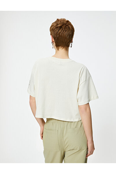 Koton Tričko Tom a Jerry Crop Bavlna s krátkým rukávem a výstřihem