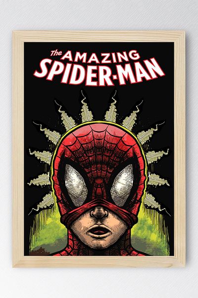 Saturn The Amazing Spider Man Framed Painting - Spiderman Fim Poster Painting