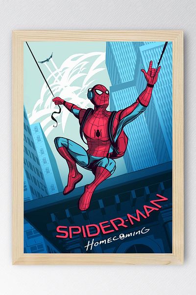Saturn Spider Man Framed Painting - Spiderman Fim Poster Painting