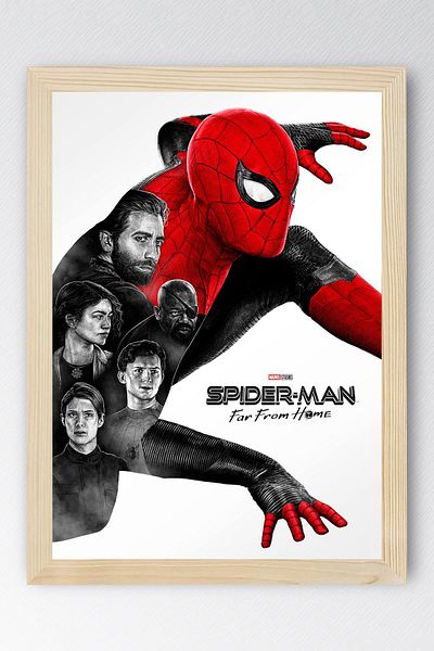 Saturn Spider Man Framed Painting - Spiderman Fim Poster Painting