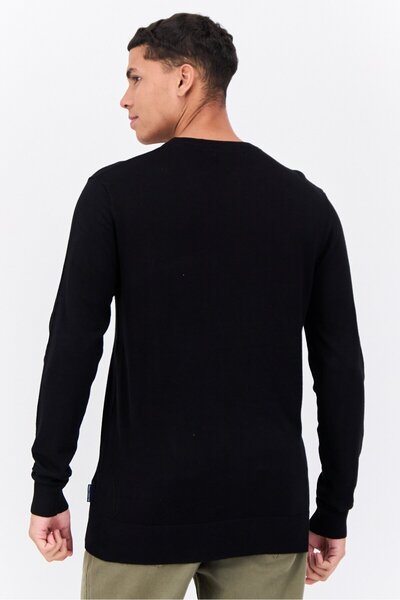 French Connection Men Crew Neck Knitted Sweater, Black