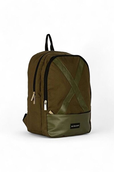 Sisley Сумка з кишенями Haki для щоденного використання - з шкіряними деталями спереду 12933