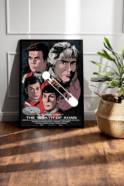Saturn Star Trek Framed Painting - Star Trek Fim Poster Painting