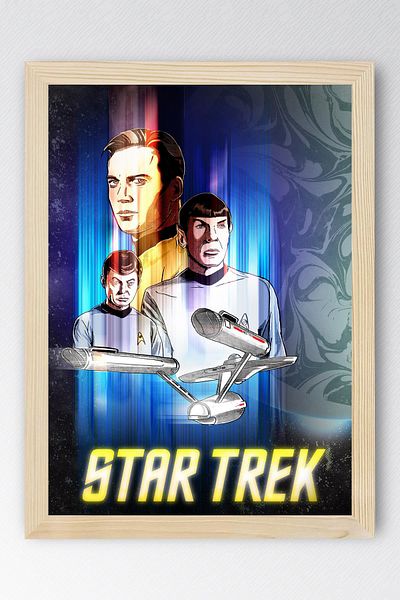 Saturn Star Trek Framed Painting - Star Trek Fim Poster Painting