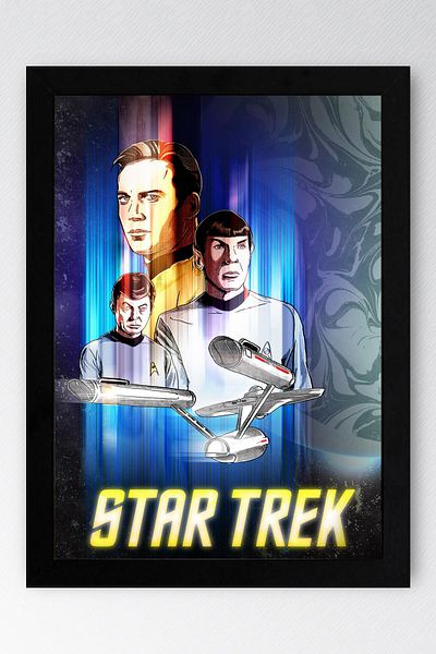 Saturn Star Trek Framed Painting - Star Trek Fim Poster Painting