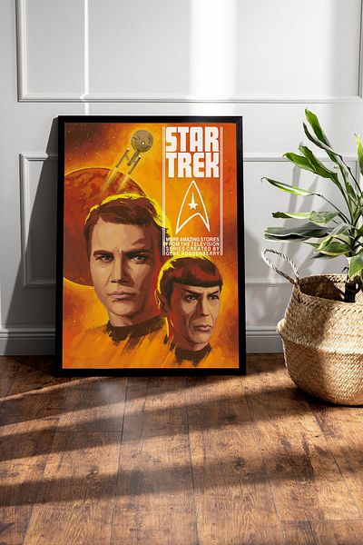 Saturn Star Trek Framed Painting - Star Trek Fim Poster Painting