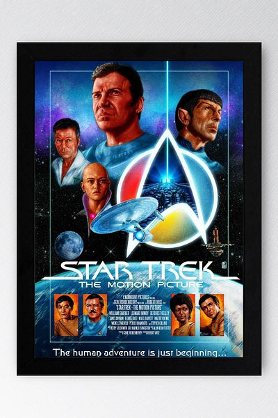 Saturn Star Trek Framed Painting - Star Trek Fim Poster Painting