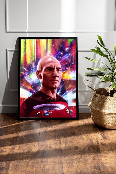 Saturn Star Trek Framed Painting - Star Trek Fim Poster Painting