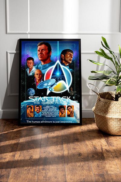 Saturn Star Trek Framed Painting - Star Trek Fim Poster Painting