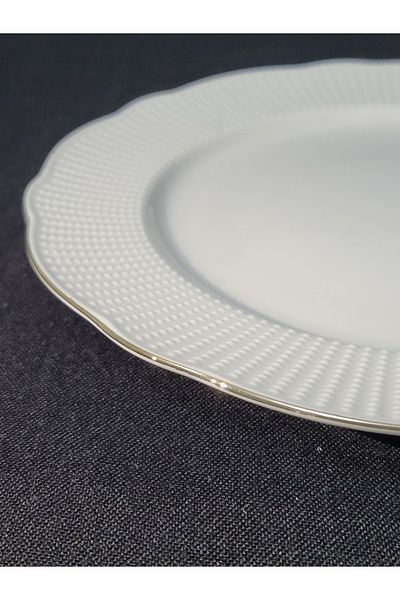 Kütahya Porselen Gold Gilded Bonnet Cake Plate - 21 cm