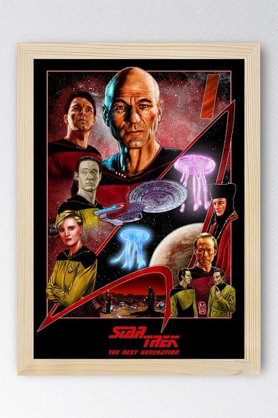 Saturn Star Trek Framed Painting - Star Trek Fim Poster Painting
