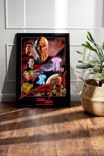 Saturn Star Trek Framed Painting - Star Trek Fim Poster Painting