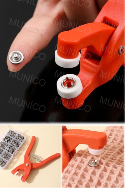 Munico 50 takım Pense Aracı Seti Snap Düğmesi Kiti Pense Metal Basın Çıtçıt A...