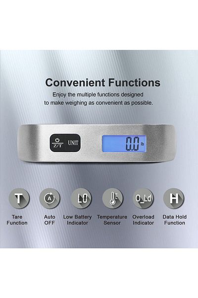 AWH Digital Luggage Scale, Portable Hanging Scale, 110lb, Rubber Paint, Battery Included (2 Pcs)
