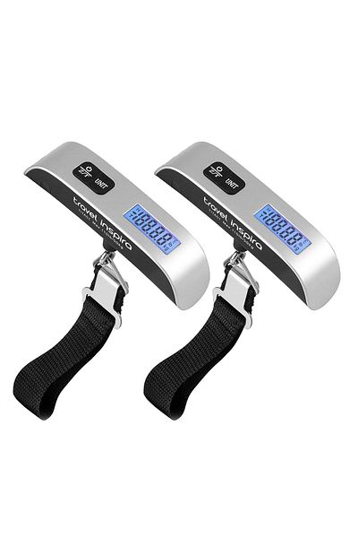 AWH Digital Luggage Scale, Portable Hanging Scale, 110lb, Rubber Paint, Battery Included (2 Pcs)