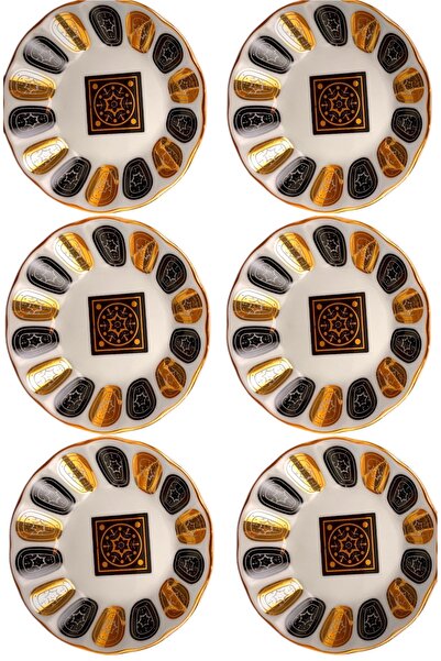 DUKKANI ISTANBUL Porcelain Tea Plate 6-Pack Beginner Modern Black