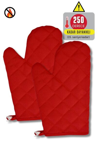 Home Oven Mitts - (2 Pcs) - Heat Resistant, Hand Burning and Fireproof