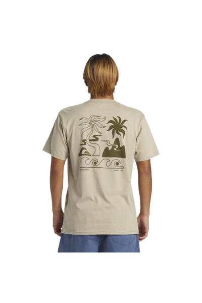 Quiksilver Tropical Breeze Purple Aqyzt09562-Thz0 Men's Beige T-Shirt