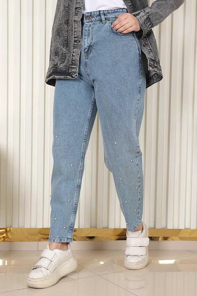 ModaMerve Pantaloni de blugi - Detaliați cu piatră, MİH6094