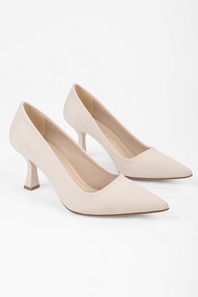 Shoeberry Women's Gatsby Tan Matte Satin Heeled Shoes Stiletto