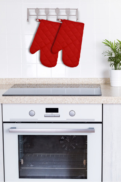 Home Oven Mitts - (2 Pcs) - Heat Resistant, Hand Burning and Fireproof