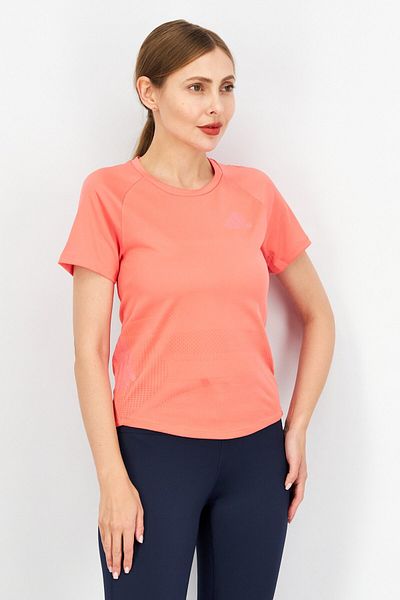 adidas Women Sportswear Fit Short Sleeve Running T-shirts, Coral Pink