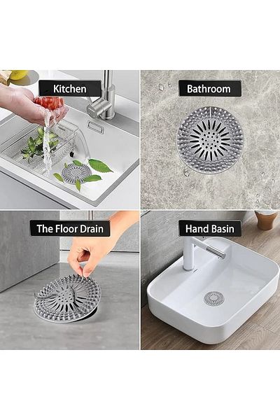 LEON LİFE Premium Anthracite Round Silicone Sink and Tub Strainer