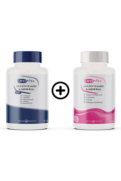 Optivita 2'li Set: Optivita Multivitamin for Women + for Men - Kadınlar ve Erkekler İçin Multivitamin Paketi