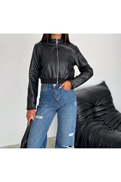 MODA سترة نسائية من الجلد الصناعي