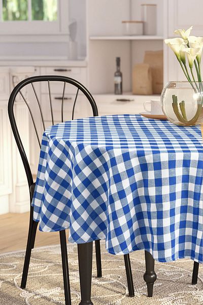 Soft Kare Față de masă pătrată mare rotundă Gingham